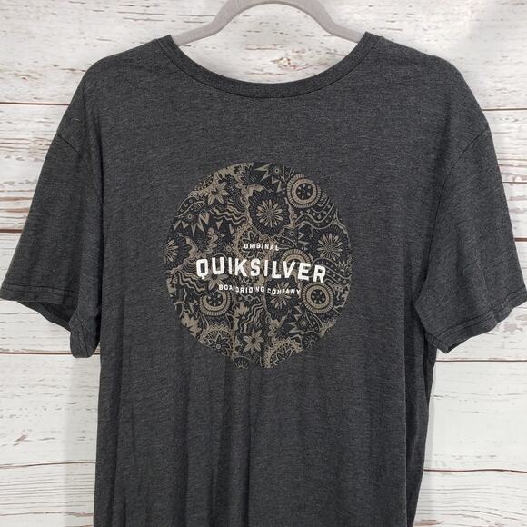 Quiksilver Men's Gray Short Sleeve T-Shirt Size L - Picture 2 of 7